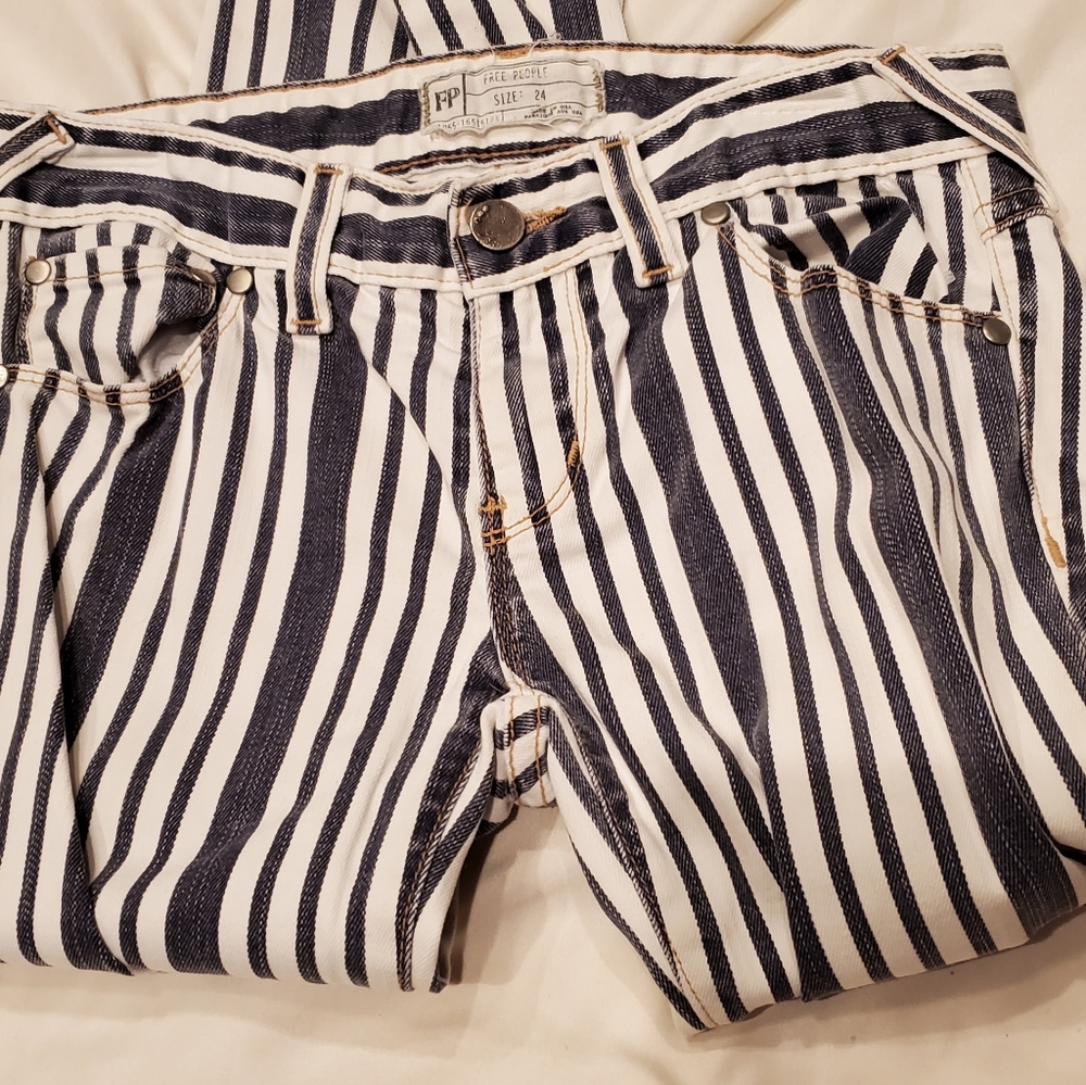 Free People striped jeans Sz 24